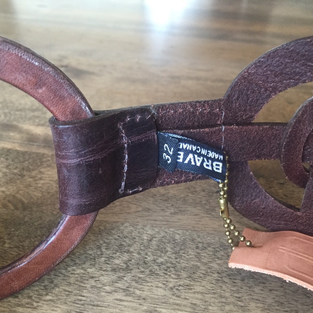 Brown Leather Belt Rave - Picture 2 of 4